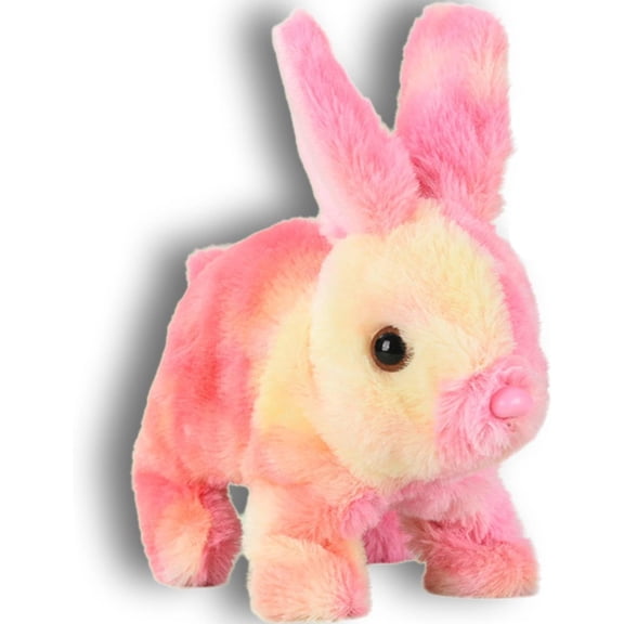 Guvpev Easter Bunby - My Realistic Bunny Toys, Jumping & Twitching & Shaking Ear, Handmade Interactive Bunny Stuffed Animal for Kids, Easter Basket Stuffers Gifts for Boys and Girls