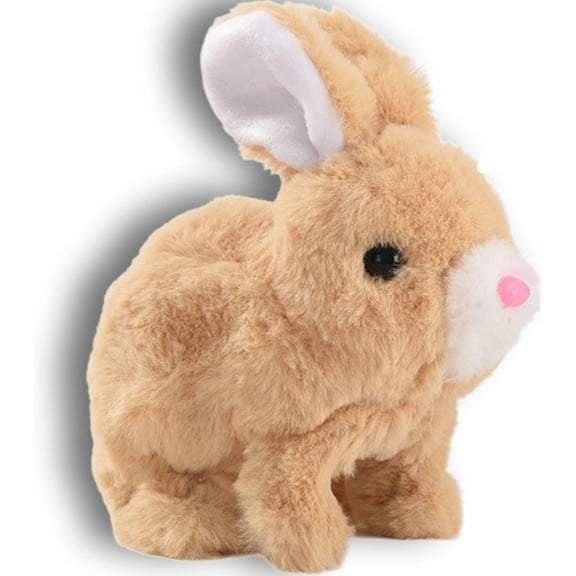 Guvpev Easter Bunby - My Realistic Bunny Toys, Jumping & Twitching & Shaking Ear, Handmade Interactive Bunny Stuffed Animal for Kids, Easter Basket Stuffers Gifts for Boys and Girls