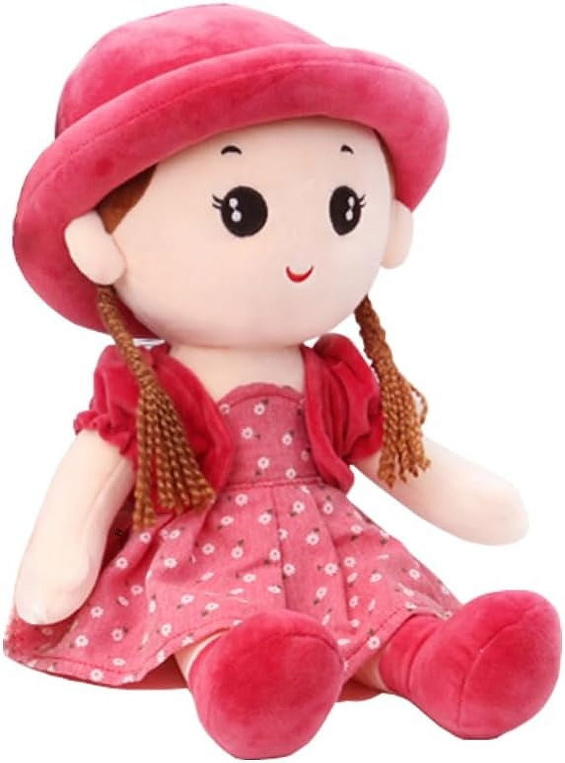 23-Inch Soft Doll with Hat & Embroidered Dress – Cute Plush Toy for Kids