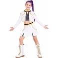 thumbnail image 1 of Guvpev G'irl's Halloween Costume, Pop Idol Singer Stage Performance Outfit Jacket Tank Top Skirt Set for Cosplay Dress Up Events & Parties, 1 of 5