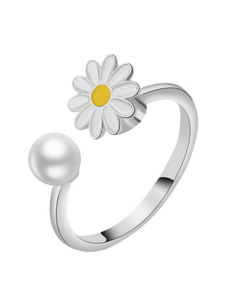  YMHOP 925 Sterling Silver Dainty Daisy Rings Blue Flower Finger  Rings for Women Stacking Promise Rings Gift Jewelry for Girls (A-blue, 5):  Clothing, Shoes & Jewelry