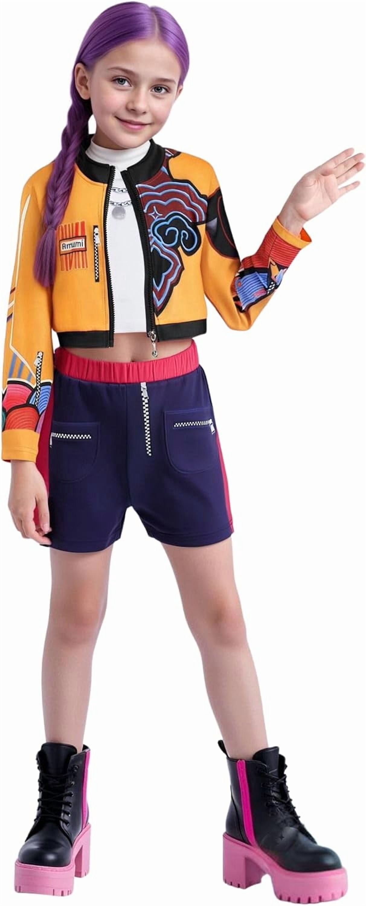 Little Rumi K-pop Demon Hunters Costume Rumi Girls Demon Pop Singer Hunters Outfit ...