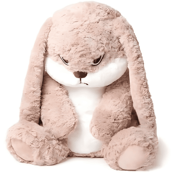 Guvpev Grumpy Bunny Plush – Cute 15.6" Angry Rabbit Plushies Dolls, Soft & Huggable Floppy Eared Bunny Stuffed Animal, Perfect Valentine's Day, Birthday, Mother's Day, Graduation Gift