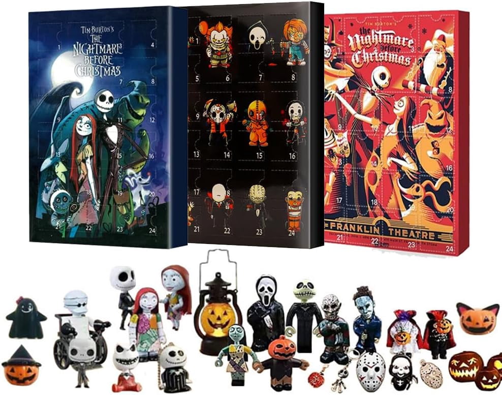 Guvpev Halloween Advent Calendar 2024, 3Pcs Nightmare Before Christmas ...