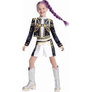 Guvpev Halloween Cosplay Costume for Girls, Popular Singer Idol Group Stage Performance Outfit with Top and Pants, Pop Star Role Play Costumes for Halloween Dress Up Party, Festival & Carnival