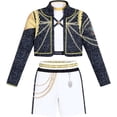 thumbnail image 1 of Guvpev Halloween Cosplay Costume for G'irl's, Popular Singer Idol Group Stage Performance Outfit with Uniform and Shorts, Pop Star Role Play Costumes for Halloween Dress Up Party, Festival & Carnival, 1 of 7