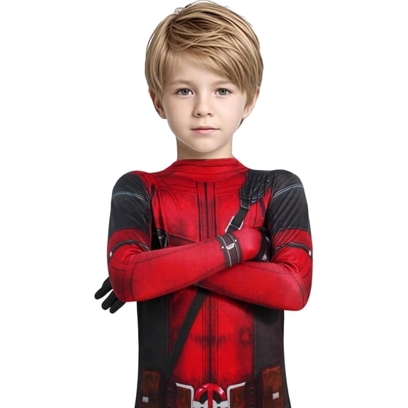 Guvpev Halloween Superhero Cosplay Costemu, Heroes Jumpsuit 3D Print Bodysuit Outfit with Headwear Mask for Super Hero Dress-Up, Carnival & Fancy Dress Party