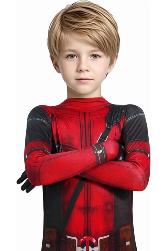 Halloween Superhero Cosplay Costume, Heroes Jumpsuit 3D Print Bodysuit Outfit with Headwear Mask for Super Hero Dress-Up, Carnival & Fancy Dress Party