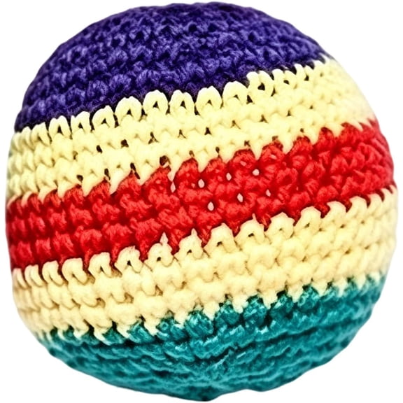 Guvpev Hand-Made Knitted Hacky Footbag, Rainbow Crochet Kickbag Sack & Juggling Balls for Beginners, Friendly Sandbags for Outdoor Backyard Games & Stress Relief Toys