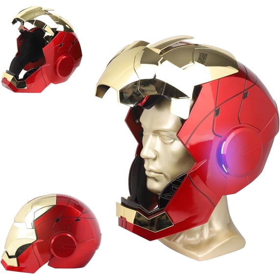 Guvpev Superhero MK 5 1:1 Wearable Helmet, Voice, Touch & Remote Control with LED Eyes, Realistic Sound Effects, Perfect for Halloween Cosplay, Display, Collectible, Birthday Gifts for Man & Teen