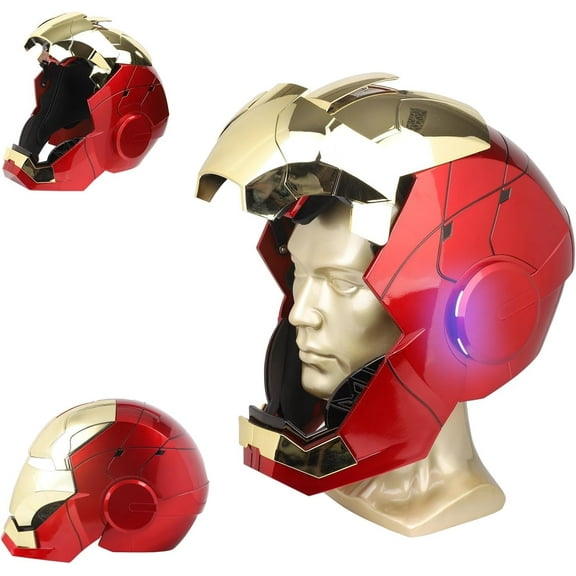 Guvpev Iron Hero Man MK 5 1:1 Wearable Helmet, Voice, Touch & Remote Control with LED Eyes, Realistic Sound Effects, Perfect for Halloween Cosplay, Display, Collectible, Birthday Gifts for Man & Teen