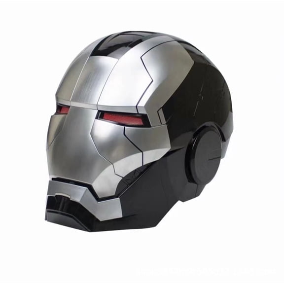 Guvpev Iron Hero Man MK 5 Helmet Mask, 1:1 Scale Wearable Electronic Mask with JARVIS Voice Control & LED Eyes, Touch & RC, Collectible & Display, Superhero Cosplay Headwear for Teens & Adults