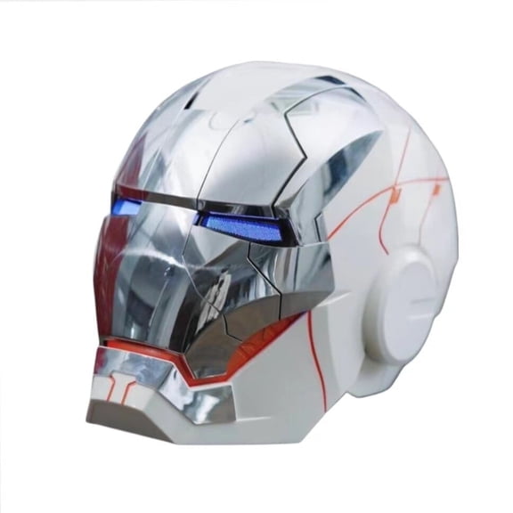 Guvpev Iron Hero MK 5 Helmet Mask, 1:1 Scale Wearable Electronic Mask with JARVIS Voice Control & LED Eyes, Touch & RC, Collectible & Display, Superhero Cosplay Headwear for Teens & Adults
