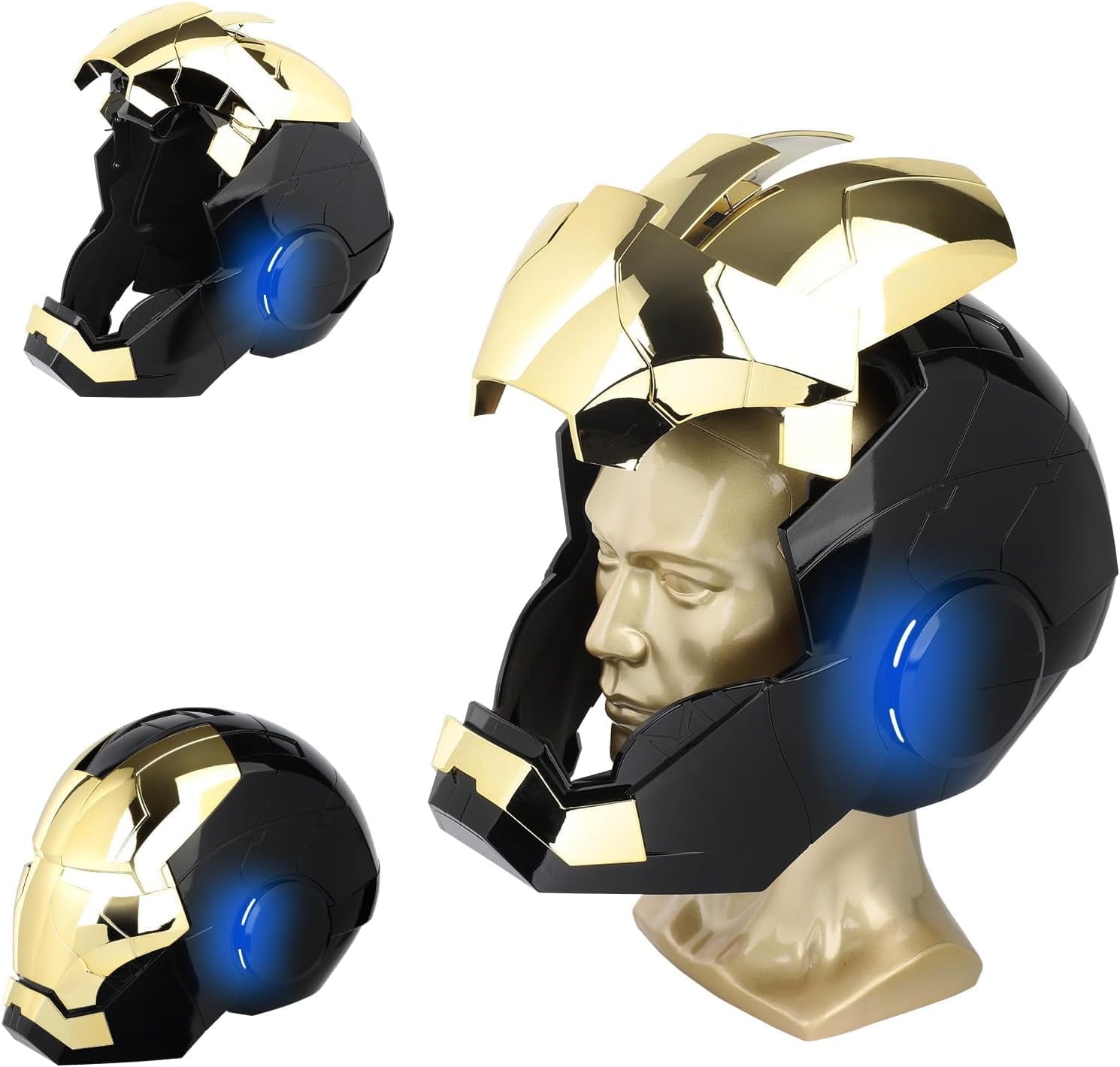 Guvpev Iron Hero Man MK 5 Wearable Premium Electronic Helmet with LED Eyes & Sound Effects, Voice & RCled, Superhero Iron Hero Man Mask for Adults Collectible, Display, Halloween Party Cosplay Prop