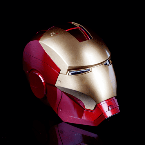 Guvpev Iron Hero Man MK7 1:1 Helmet - Legends Series Iron Hero Man Premium Electronic Helmet, Wearable Mask Toy Gifts, Halloween Cosplay Helmet with Eyes Glow & Voice Control, Collectible & Display