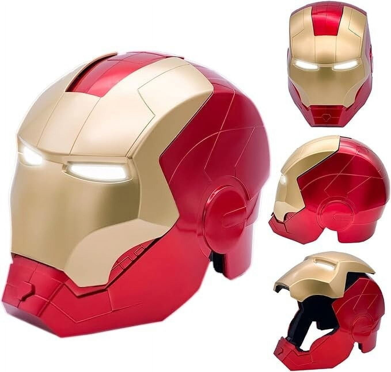 Guvpev Iron Hero Man Mask - Iron Hero Man Premium Electronic Wearable Helmet with Eyes Glow for Kids \u0026 Adults, Halloween Superhero Cosplay Dress Up Helmet, Ideal for Birthdays, Christmas, Halloween