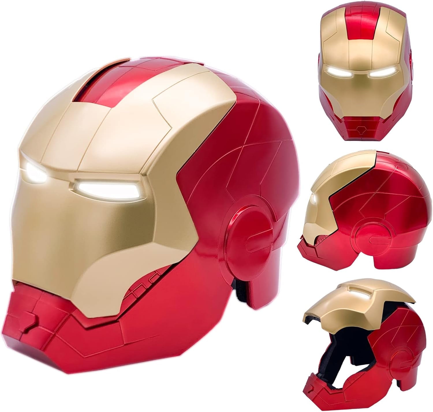 Guvpev Iron Hero Man Mask - Iron Hero Man Premium Electronic Wearable Helmet with Eyes Glow for Kids & Adults, Halloween Superhero Cosplay Dress Up Helmet, Ideal for Birthdays, Christmas, Halloween
