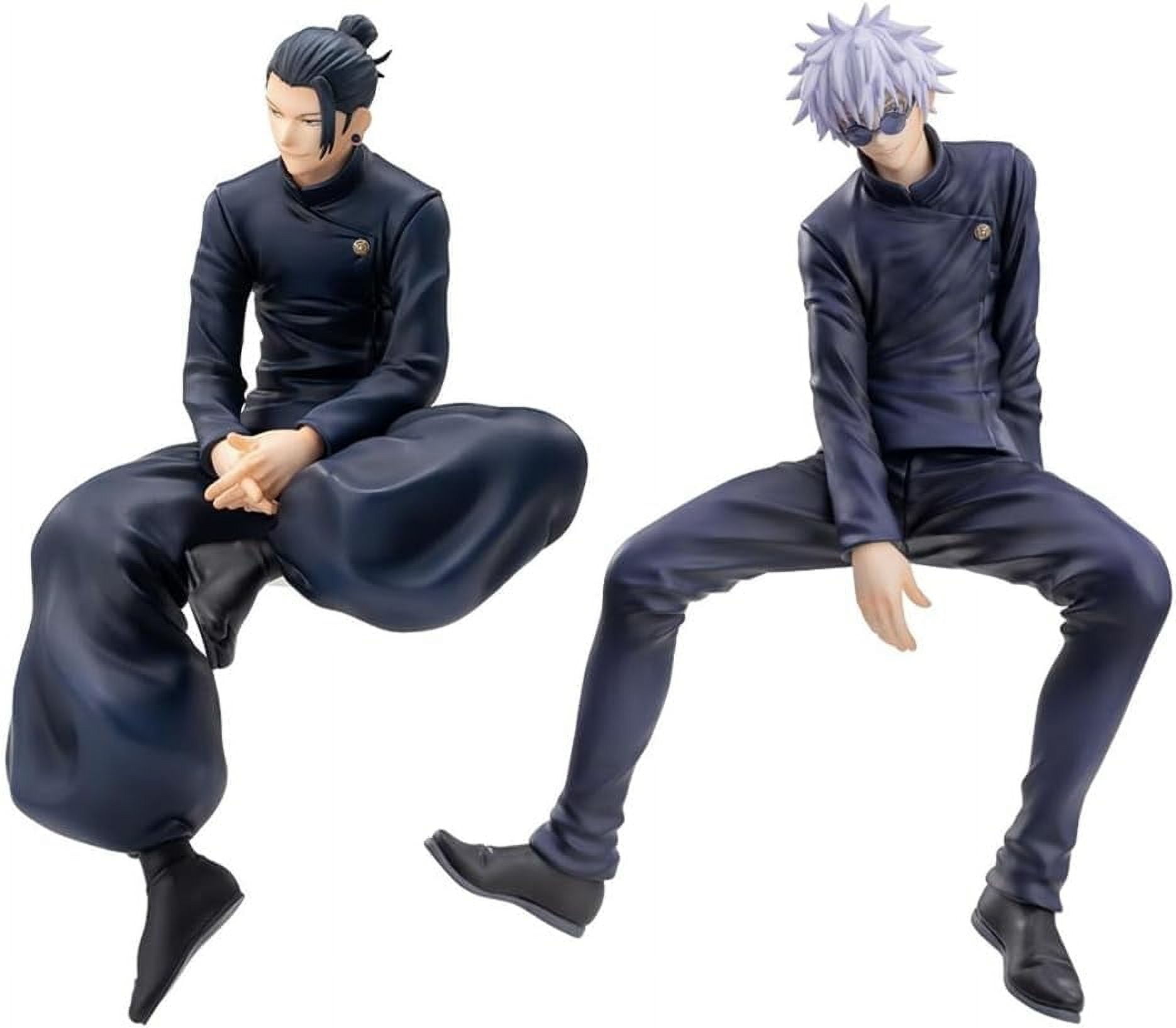 Guvpev Jujutsu Kaisen Figure, 5.6" Sitting Gojo Satoru & Geto Suguru Anime Figures PVC Model Statue, Jujutsu Kaisen Collectible Figures, JJK Figure Toys Desktop Home Decor Birthday Gifts for Fans Kids