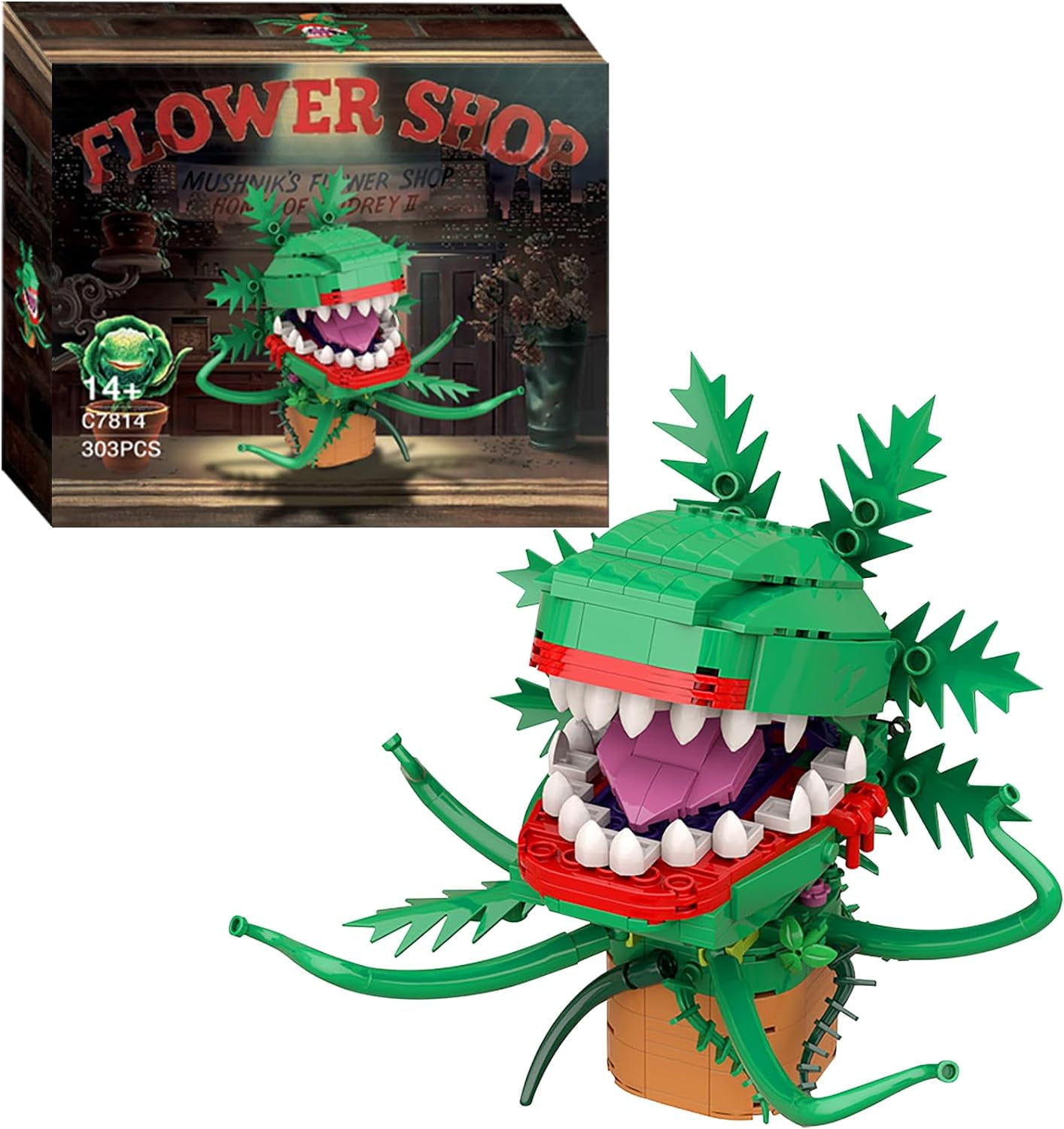 Guvpev Little Shop of Horrors Audrey II Building Blocks Set, Twoey