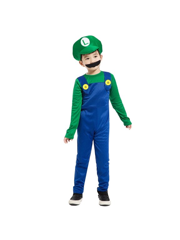 Super Bros Costume, Super Brothers Costume with Accessories for Fans, Classic Video Game Characters Fancy Dress Costume, Halloween Party Cosplay Outfits
