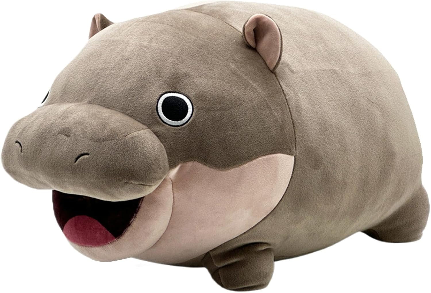 Guvpev Moo Deng Hippo Plush Toy, Cute 16" Moo Deng Plushies Doll, Soft Baby Hippopotamus Stuffed Animal Plush Throw Pillow Unique Birthday Christmas Gifts for Fans & Kids