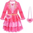 thumbnail image 1 of Guvpev Pink Princess Costume for G'irls, Halloween Cosplay Dress Up Outfits with Jacket, Dress & Heart Bag, K'ids Halloween Costume for Birthday Party Fancy Dress & Role Play, 1 of 6
