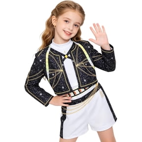 Guvpev Pop Idol Cosplay Costume, Popular Singer Stage Performance Outfits, Anime Cosplay Concert Clothes & Halloween Fancy Dress Up Set, Ages 3-12Y