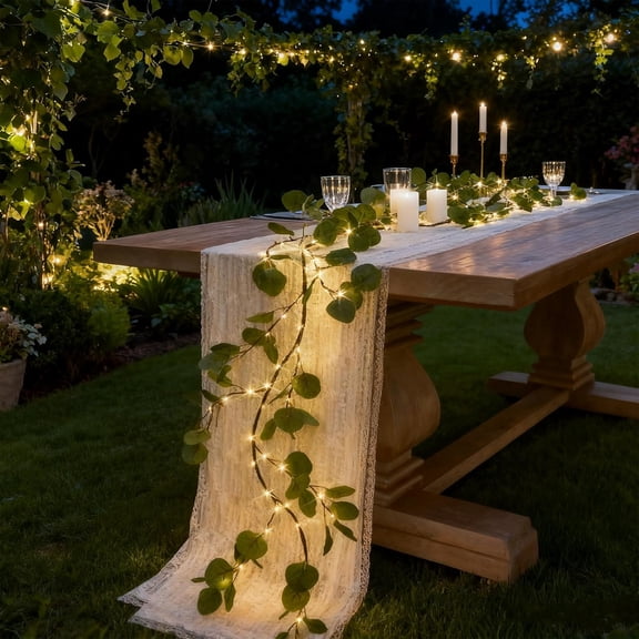 Guvpev Pre-Lit Fairy Light Olive Vine, 6ft Twinkling Tree Fairy Light Olive Vine Garland, Lighted Stems and Artificial Lits, Realistic Greenery with LED Lights, for Christmas Fireplace Decorations