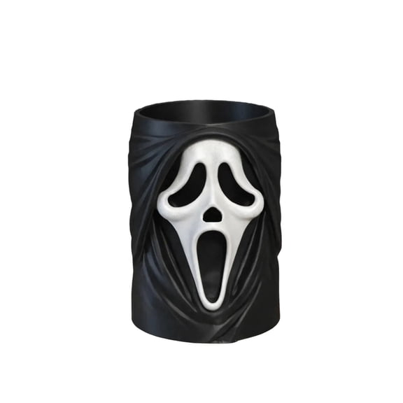 Guvpev Scream 7 Ghost Face Popcorn Bucket, 3.49-Inch Durable Mini Snack Container, 3D Slasher Movie Character Pail for Horror Movie Marathons, Halloween Party Favors & Decor