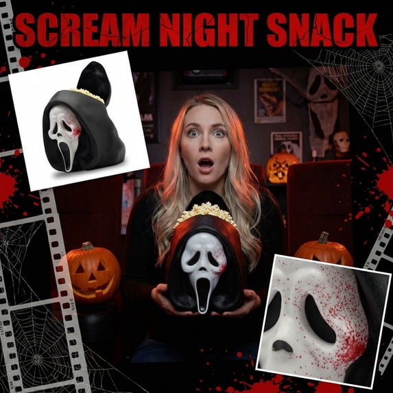 Guvpev Scream 7 Ghostface Popcorn Bucket, 3D Sculpted Collectible Snack ...