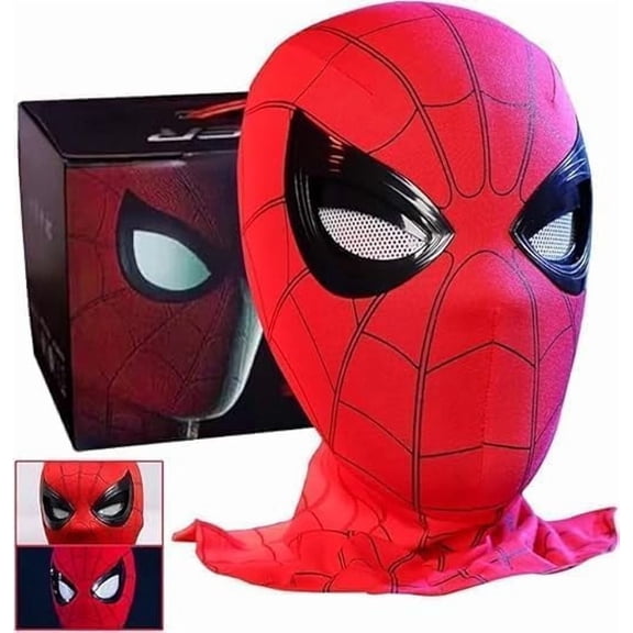 Guvpev Superhero Mask with Moving Eyes, Wearable Full Face Chin Control Eyes Size Superhero Cosplay Dress-Up Accessories for Halloween Party Dress up & Birthday Gifts