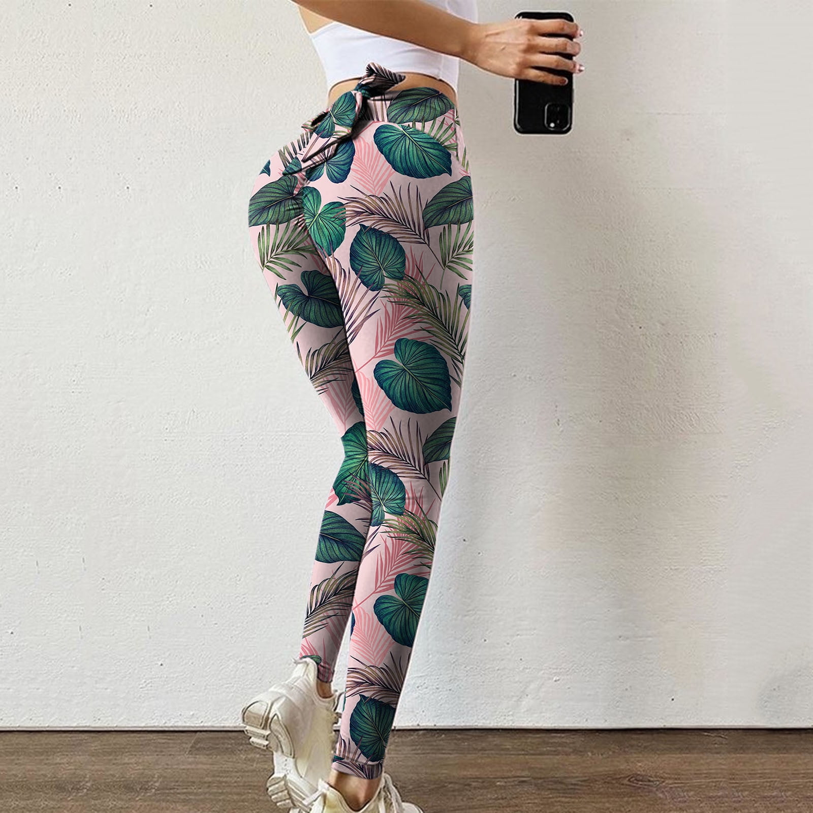 Guvpev Ladies Sexy Loose Printed Yoga Pants With Pockets Pull Up Ladies Tall  Plus Size Ladies Long Yoga Pants - L 