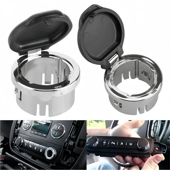 Guwzn 2pcs 12V Power Outlet Plug Dash Cap Cover Compatible for 2007-2013 Silverado Sierra Tahoe 20983936 25793816