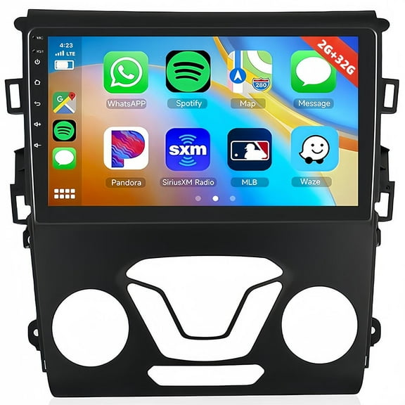 Guwzn Car Stereo Radio for Ford Mondeo 2013-2016 9" Touchscreen 2+32G Vehicle GPS Navigation Wireless CarPlay Android Auto