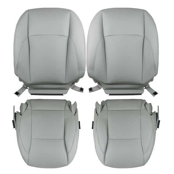 Guwzn Fits 2007-2012 LEXUS ES350 Driver Passenger Perforated Leather Seat Cover Gray