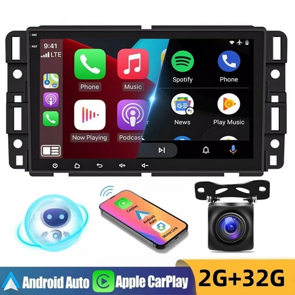 Guwzn GPS Navigator for Chevrolet GMC 7 Inch Touchscreen 2+32G Vehicle Navigation Wireless Car Stereo Radio With CarPlay Android Auto