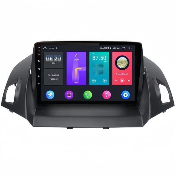 Guwzn Car Stereo Radio for Ford Escape 2013-2017 9" Touchscreen 2+32G Vehicle Wireless Navigation with CarPlay Android Auto