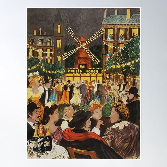 Guy Buffet Signed Limited Edition Moulin Rouge Lithograph Poster Wall Art, Modern Wall Decor, 12x18 UNFRAMED