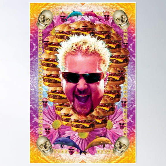 Guy Celebrity Chef Fieri Poster Wall Art, Modern Wall Decor For Living Room Bedroom, 12x18 UNFRAMED