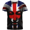 thumbnail image 1 of Guy Fawkes Day Union Jack Distressed British Flag Mask All Over Mens T Shirt Multi LG, 1 of 2
