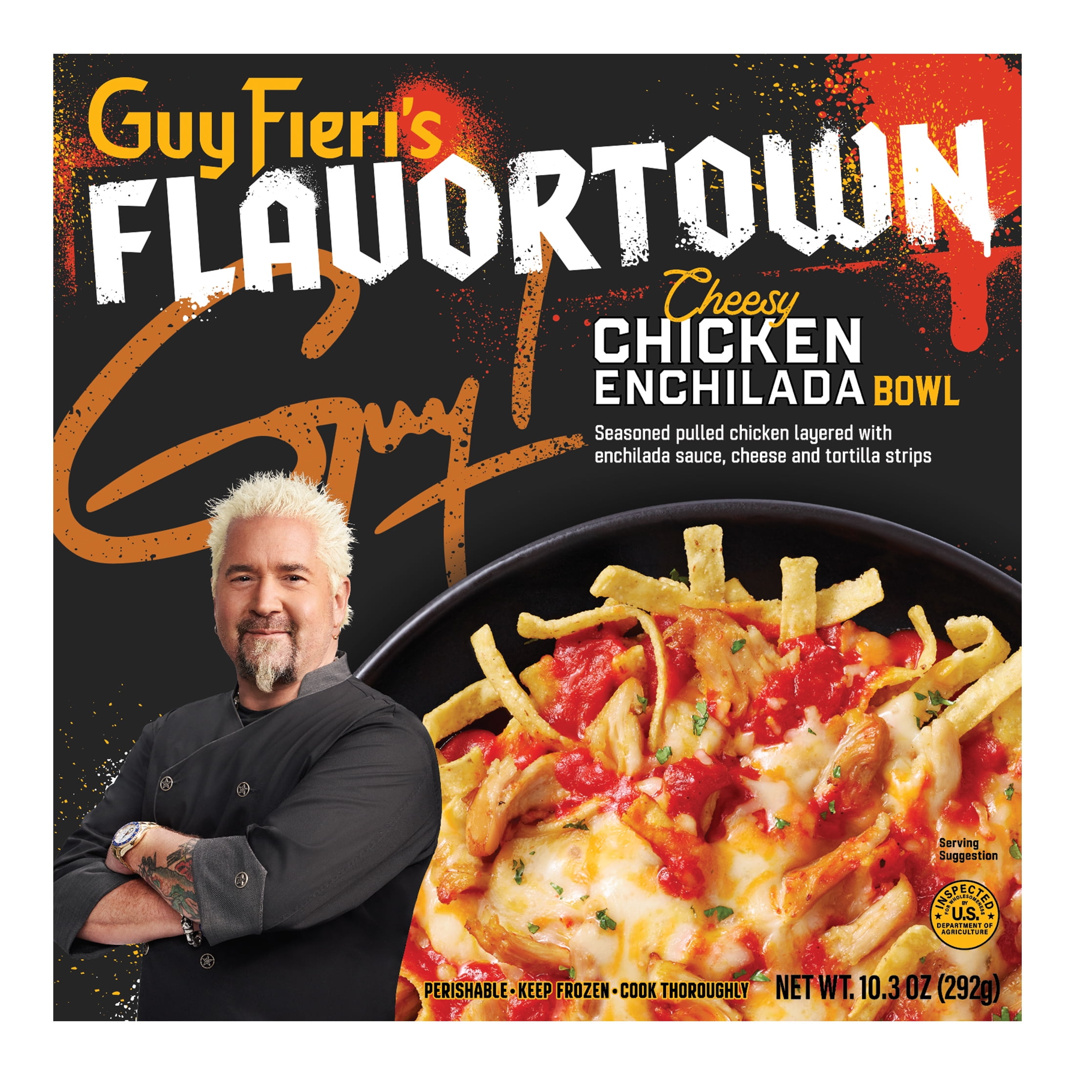Guy Fieri Cheesy Chicken Enchilada, Frozen Meals, 10.3oz