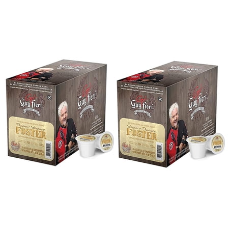 Guy Fieri Flavortown Roasts Flavored Coffee Pods, Bananas Foster Medium Roast Coffee in Single Serve Cups, 24 Count Per Box, 2 Boxes