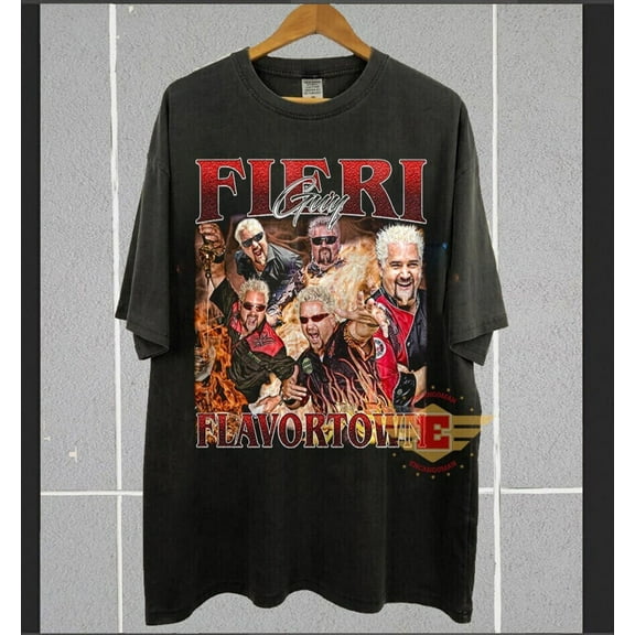 Guy Fieri Shirt, Flavortown 90'S, 90S Pop Culture Novelty Cooking, Welcome To Flavortown Vintage Tee,Black color,size XL
