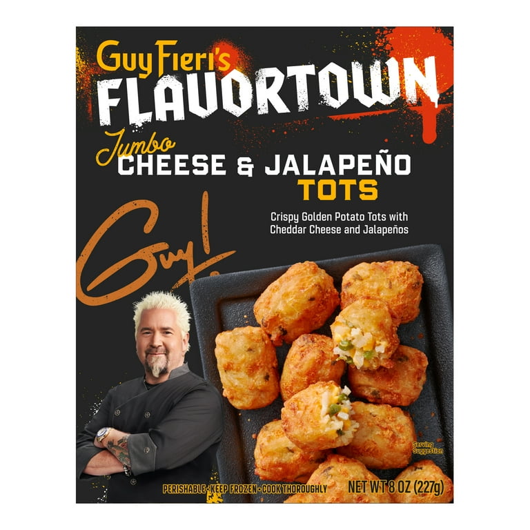 Guy Fieri's Flavortown Jumbo Cheese and Jalapeño Tots, 8 oz Box