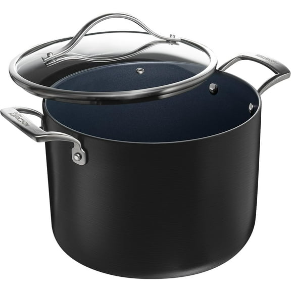 Guy Fieri's Flavortown Laser Titanium 8-Quart Stock Pot with Lid - Non-stick Cookware, Healthy Cooking, 3x More Durable, Dishwasher Safe, Oven Safe
