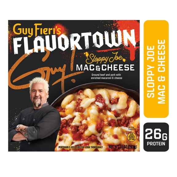 Guy Fieri's Flavortown Sloppy Joe Mac & Cheese, Frozen Meals, 10 oz