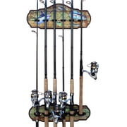 Rush Creek Creations Fishing Rod Wall Rack, 6 Rod Capacity, Guy Harvey Design