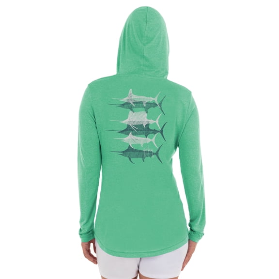 Guy Harvey Ladies Scribble Bills Cationic Hoodie (M)
