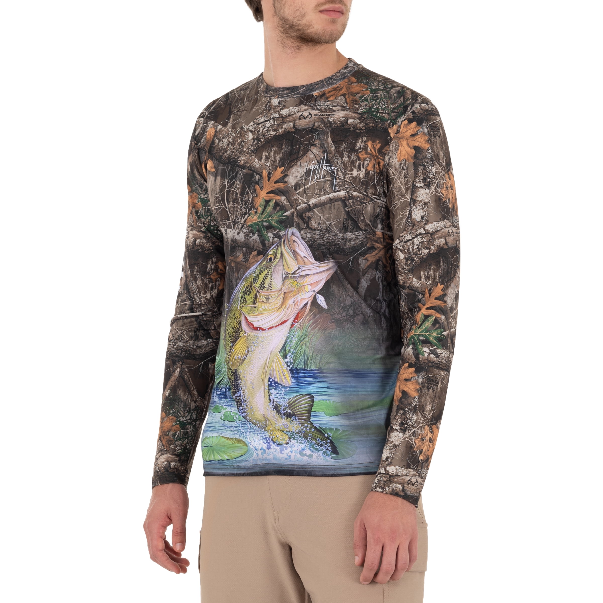  Guy Harvey Mens Long Sleeve Performance Fishing Shirt