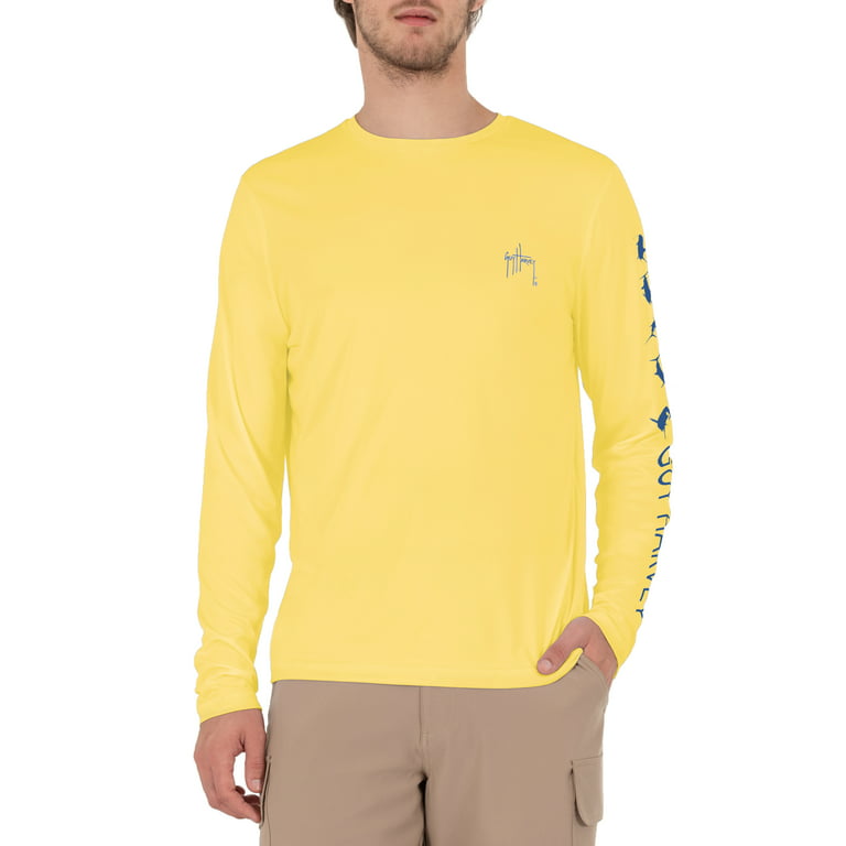 Guy Harvey Men’s Core Long Sleeve Performance Fishing Shirt with 50+ UPF  Sun Protection